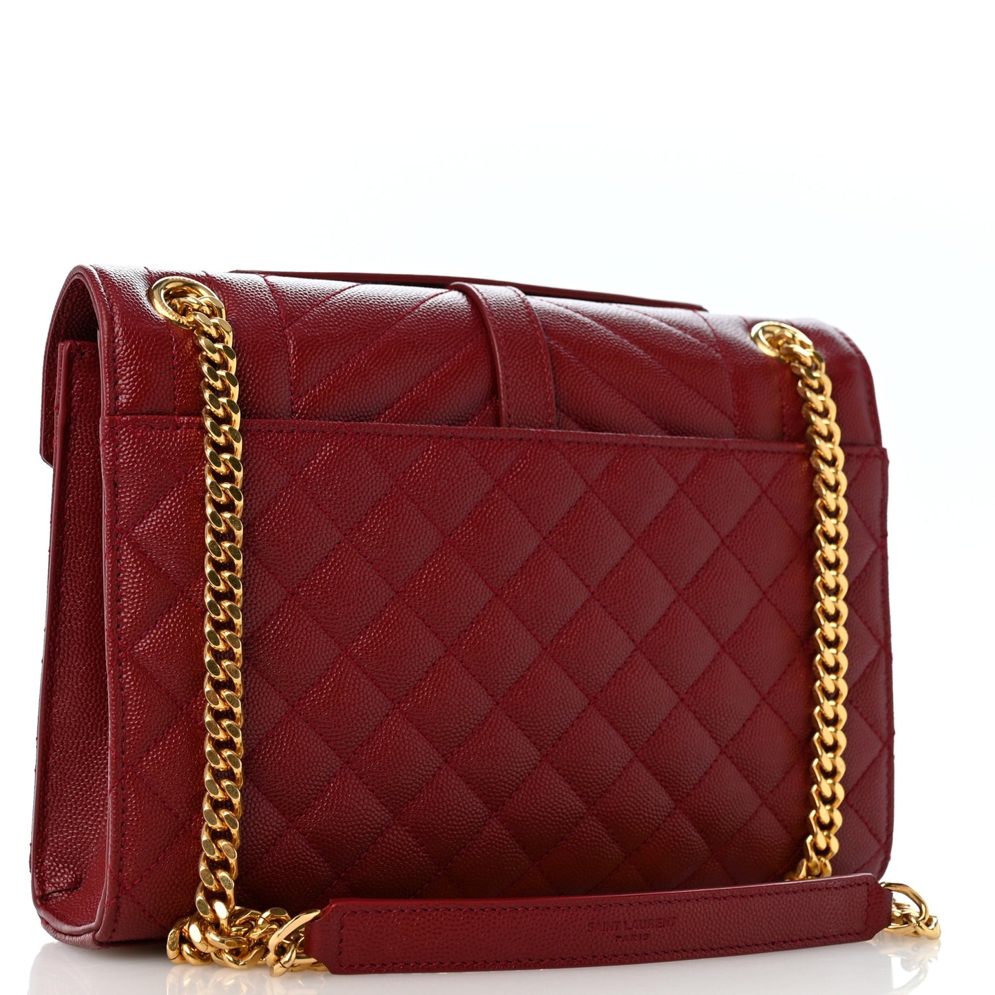 Grain De Poudre Textured Mixed Matelasse Triquilt Medium Monogram Satchel Oxblood