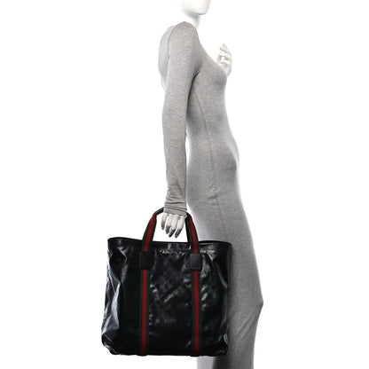 Gucci Crystal GG Monogram Web Tote Black 2 of 10