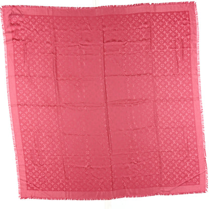 Louis Vuitton Silk Wool Monogram Shawl Fuschia 1 of 4