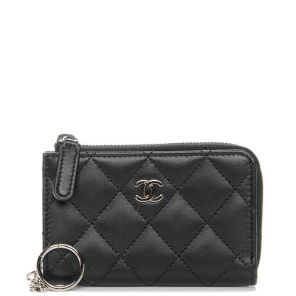 Chanel Lambskin Quilted Key Holder Case Black 1 of 8