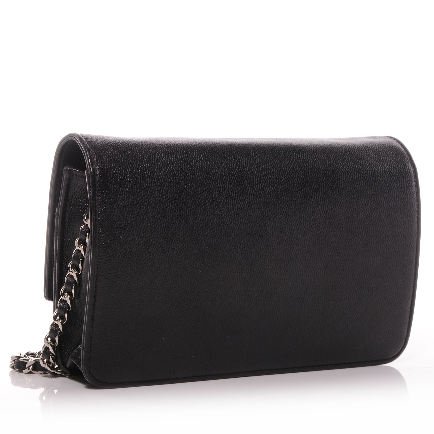 Chanel Caviar Sevruga Wallet On Chain WOC Black 3 of 8