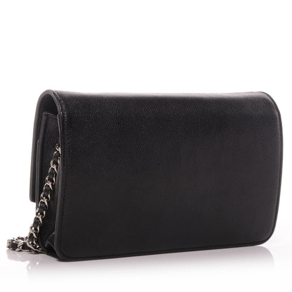 Chanel Caviar Sevruga Wallet On Chain WOC Black 3 of 8