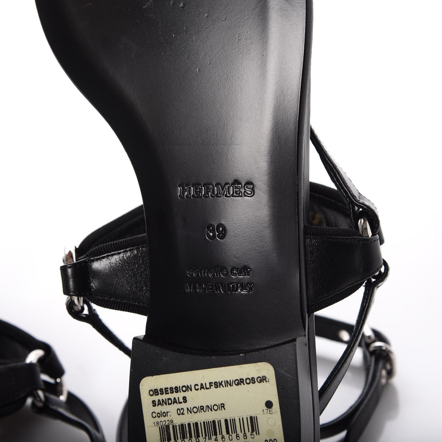 Calfskin Grosgain Obsession Sandals 39 Black