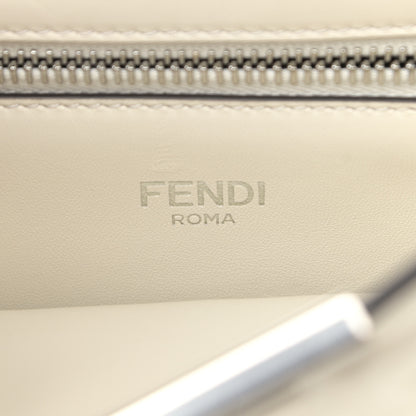 Fendi X SARAH COLEMAN Nappa FF Fish Eye Embossed Mini Peekaboo I SEE U Satchel White Ice 6 of 10