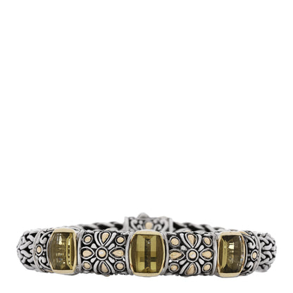 John Hardy Sterling Silver 18K Yellow Gold Citrine Jaisalmer Classic Chain Station Bracelet 1 of 4