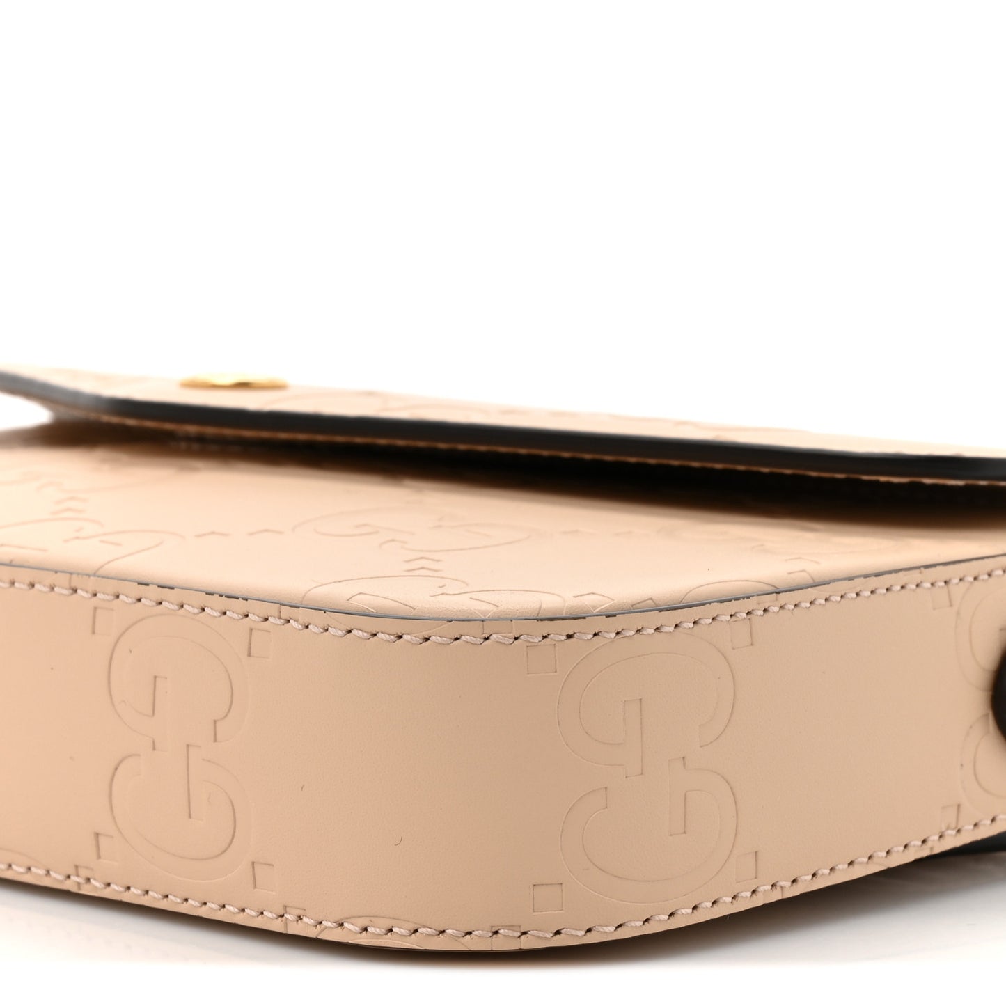 Calfskin GG Super Mini Shoulder Bag Beige