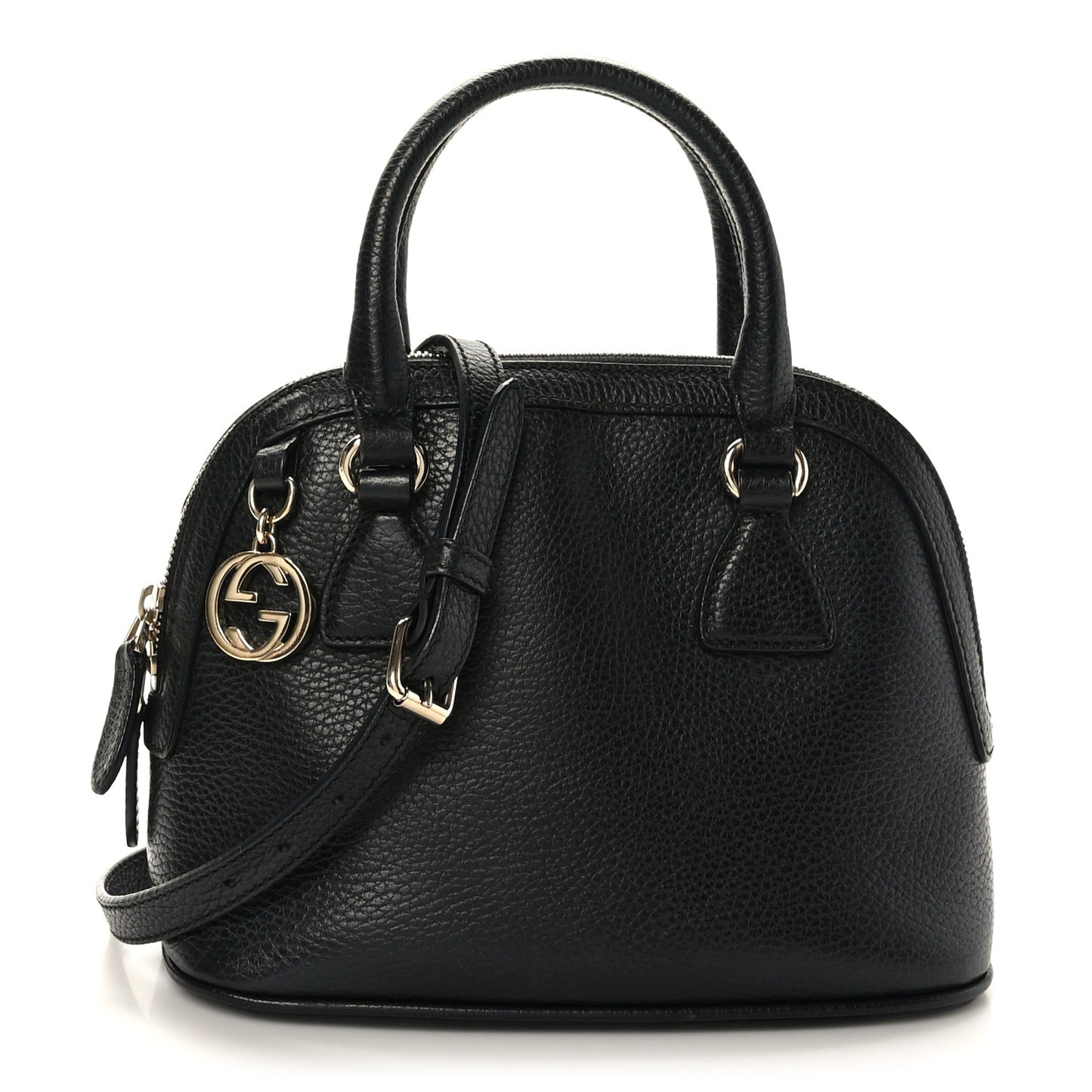 Dollar Calfskin Small GG Charm Dome Bag Black