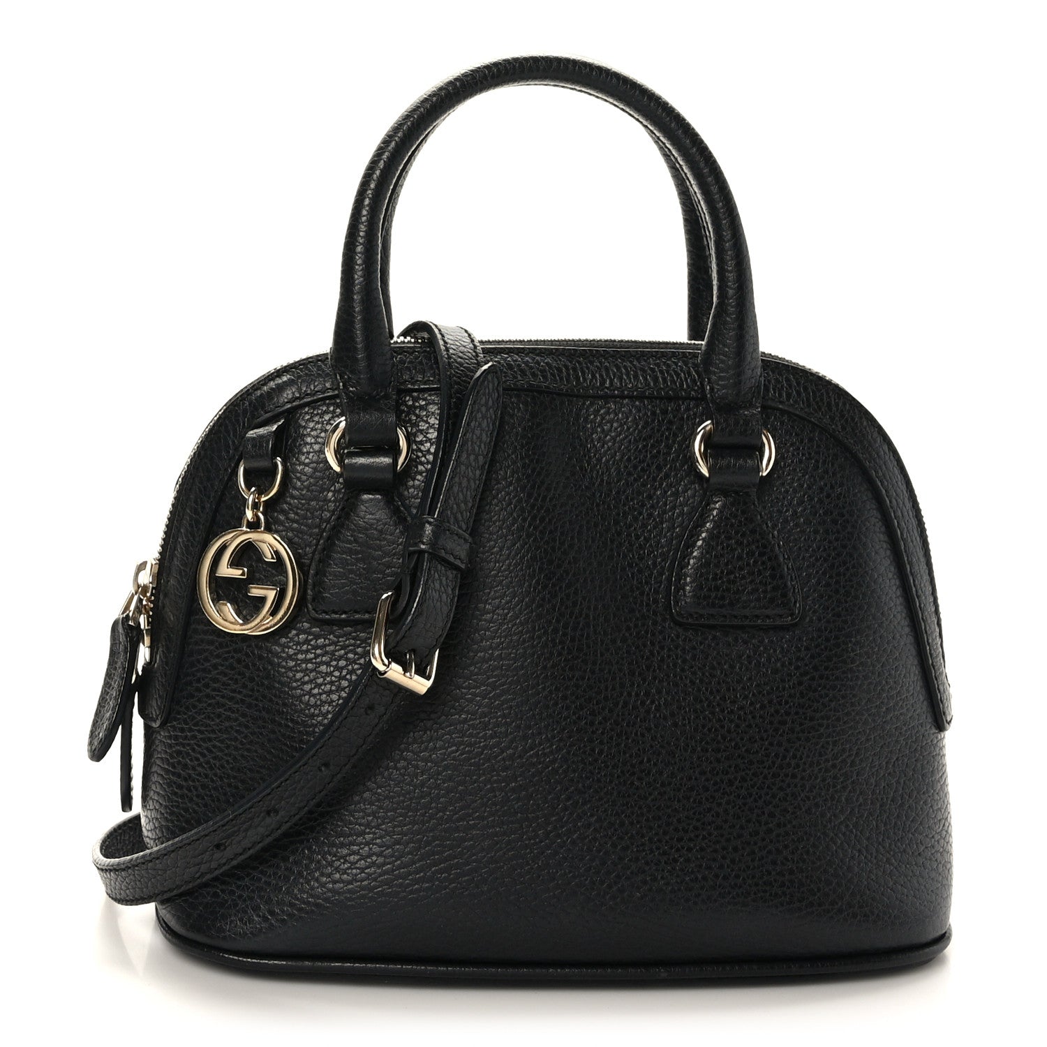 Gucci Dollar Calfskin Small GG Charm Dome Bag Black 1 of 9