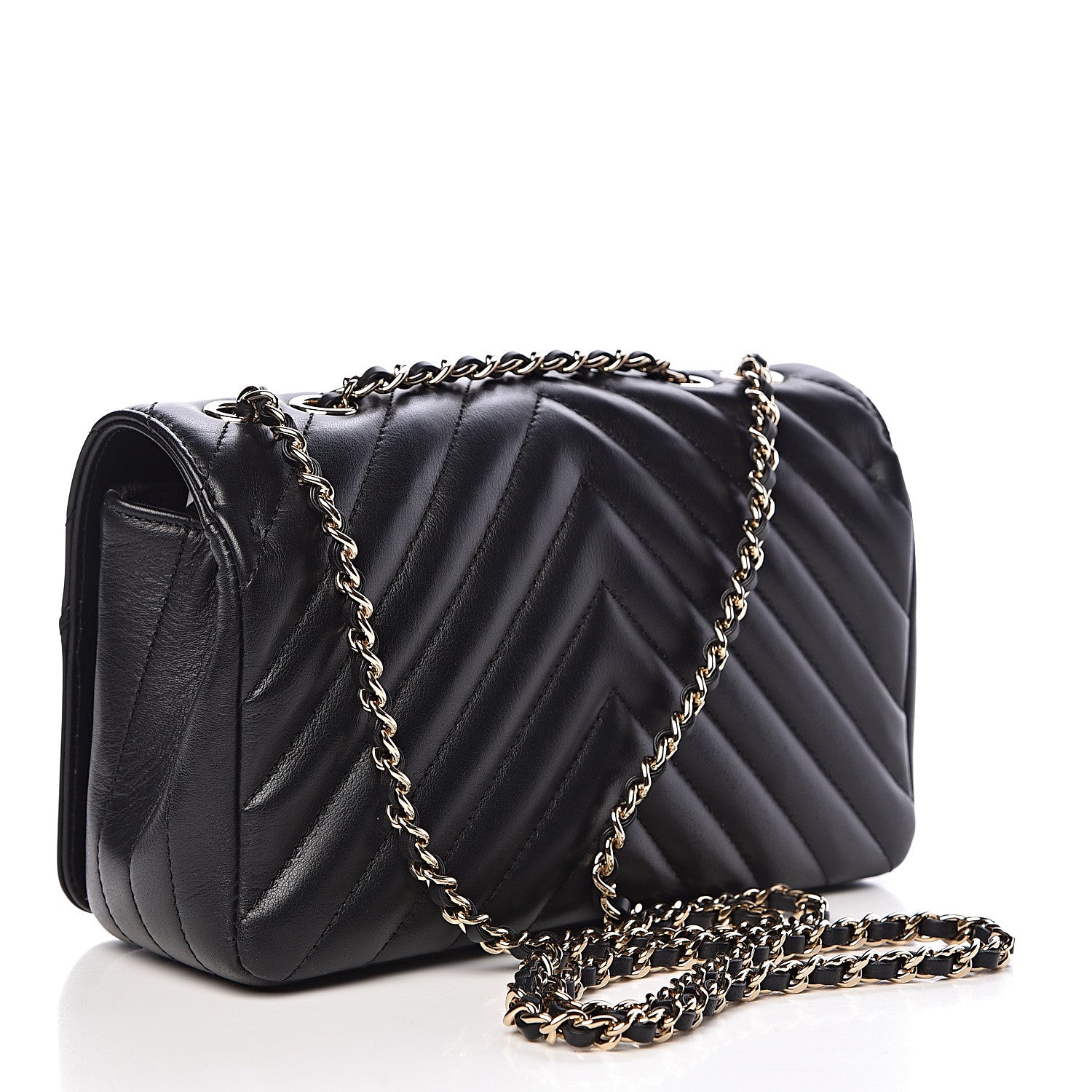 Chanel Calfskin Chevron Quilted Mini Statement Flap Black 3 of 10