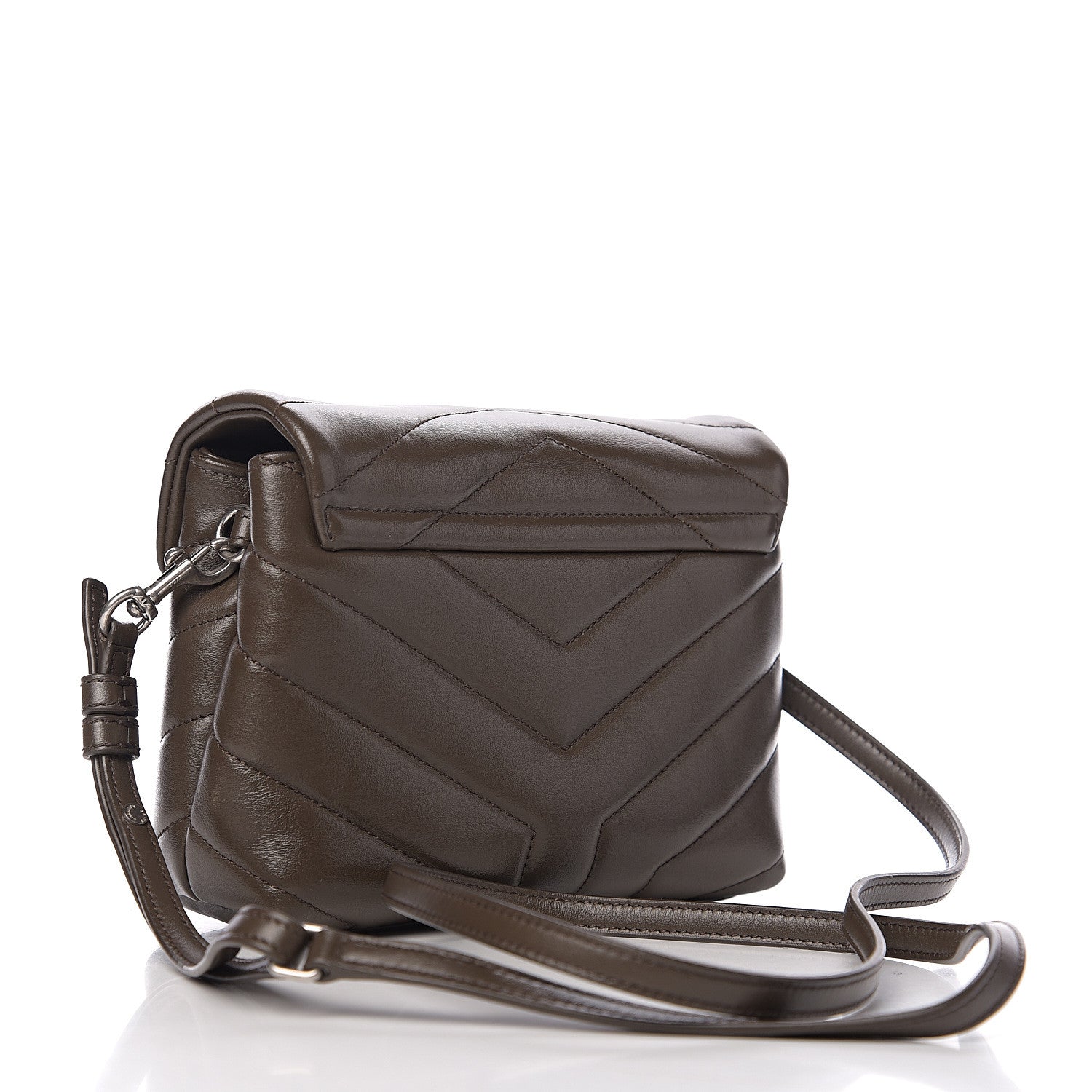 Saint Laurent Calfskin Y Quilted Monogram Toy Loulou Crossbody Bag Faggio 2 of 9