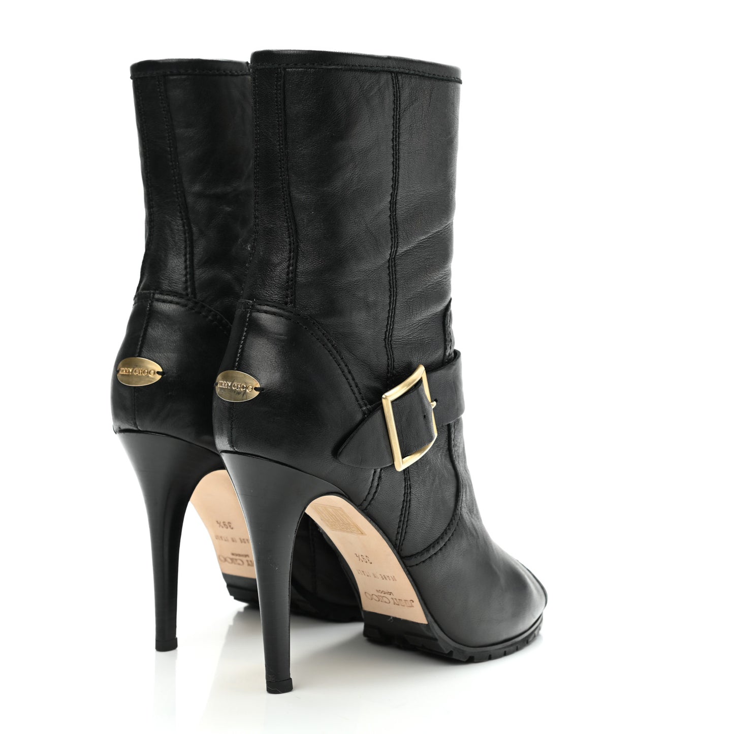 Lambskin Deja Biker Boots 39.5 Black