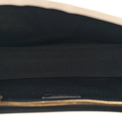 Saint Laurent Grain De Poudre Textured Mixed Matelasse Large Triquilt Monogram Satchel Crema Soft 5 of 12