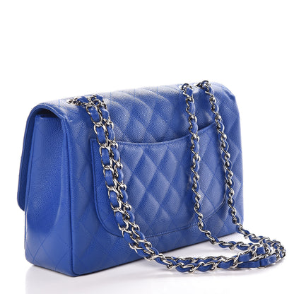 Chanel Caviar Quilted Jumbo Single Flap Blue 4 of 11