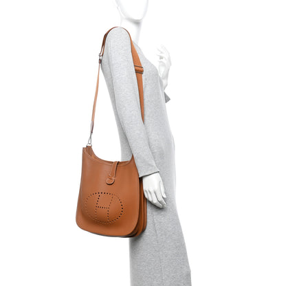 Hermes Taurillon Clemence Evelyne III PM Gold 2 of 11