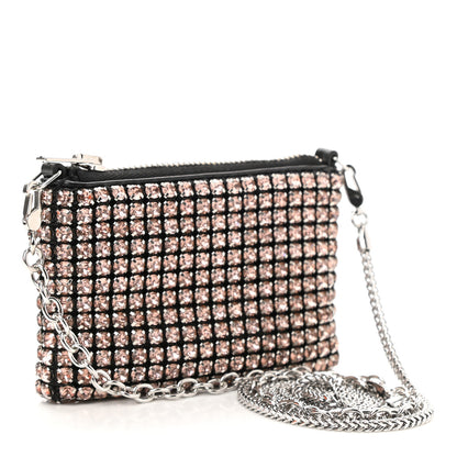 Alexander Wang Mesh Crystal Rhinestone Nano Heiress Pouch Pink 3 of 9