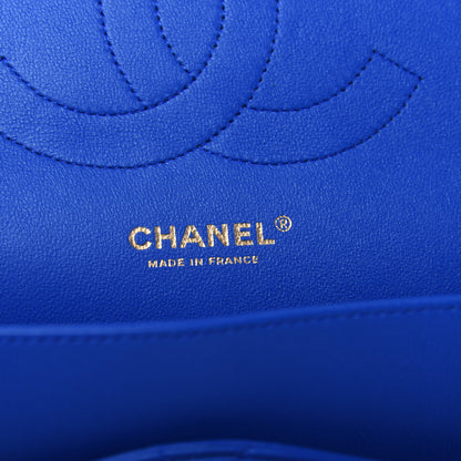 Chanel Lambskin Quilted Jumbo Double Flap Blue 6 of 9