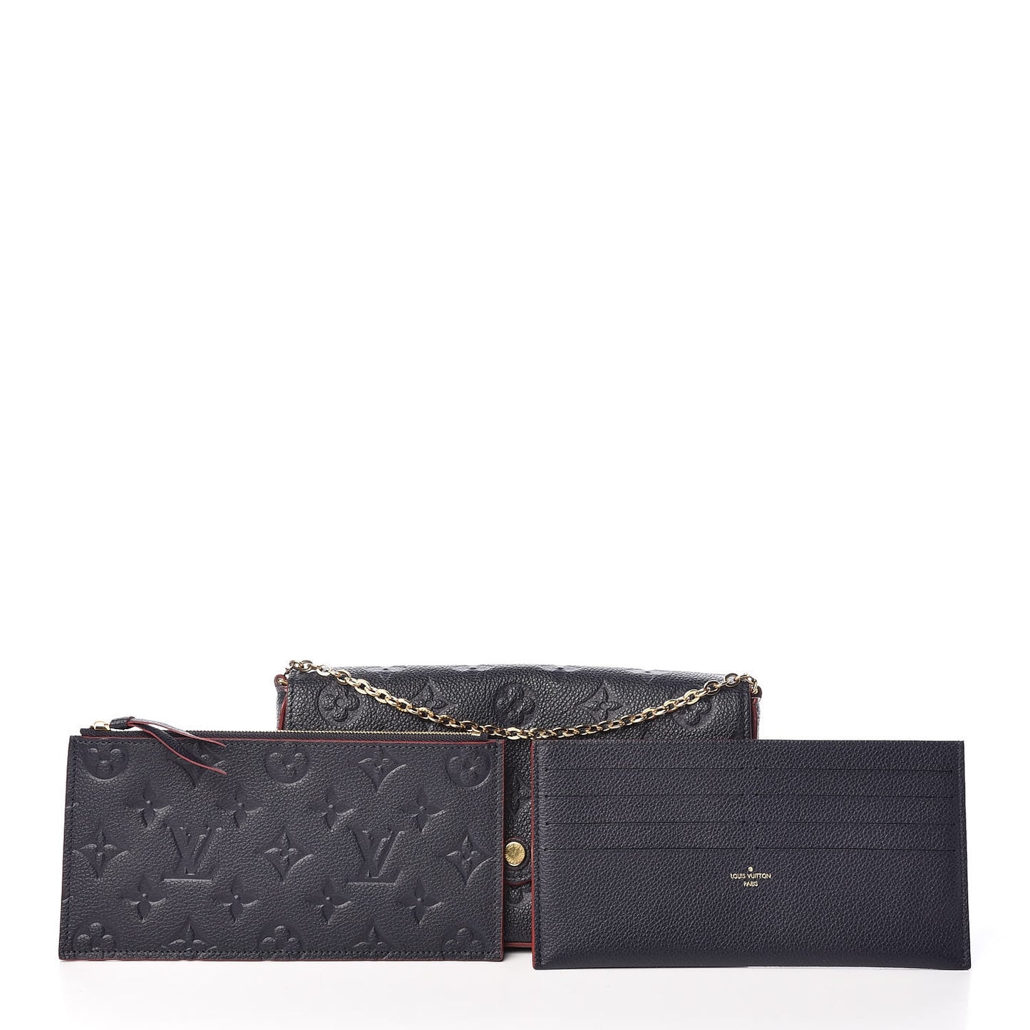 Empreinte Pochette Felicie Chain Wallet Marine Rouge