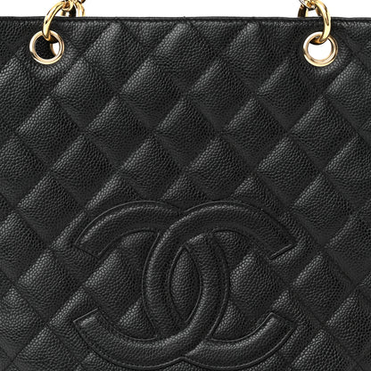 Chanel Caviar Quilted Petit Shopping Tote PST Black 7 of 11