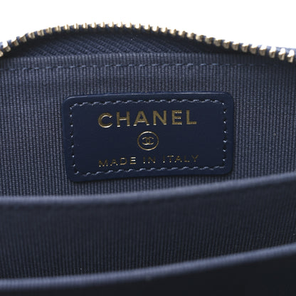Chanel Caviar Quilted Zip Coin Purse Dark Blue 6 of 8