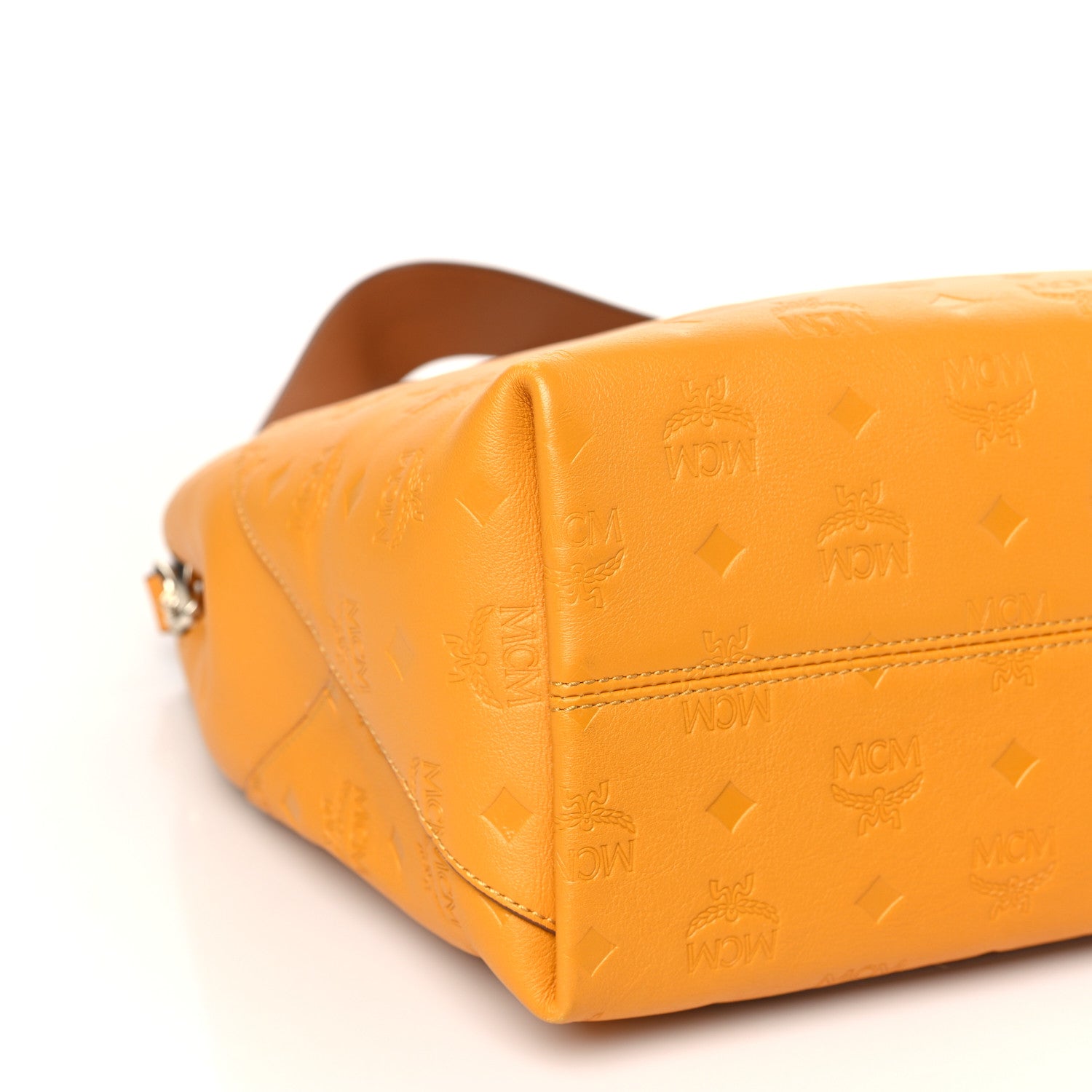 MCM Calfskin Ottomar Monogram Medium Klara Hobo Golden Mango 8 of 10