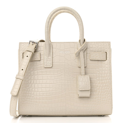 Saint Laurent Calfskin Crocodile Embossed Nano Sac De Jour Crema Soft 1 of 11