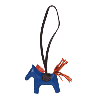 Hermes Milo Lambskin Grigri Rodeo Horse Bag Charm PM Bleu France Cornaline Rouge Sellier 1 of 4