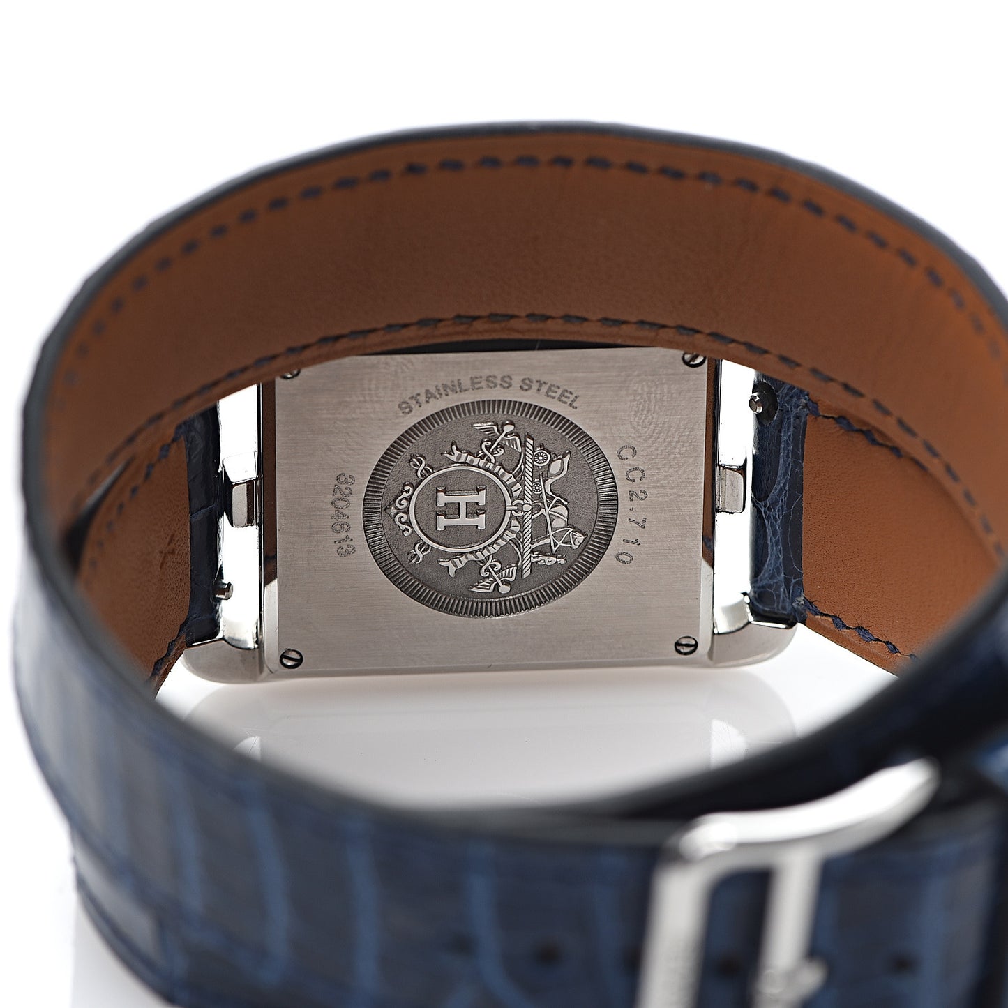 Stainless Steel Alligator 29mm Cape Cod Double Tour Quartz Watch Bleu Saphir