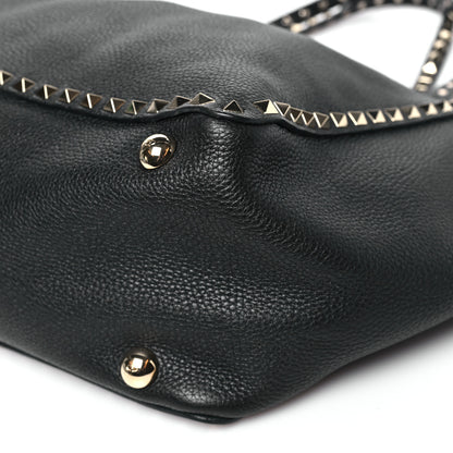 Valentino Garavani Vitello Medium Rockstud Tote Black 9 of 9