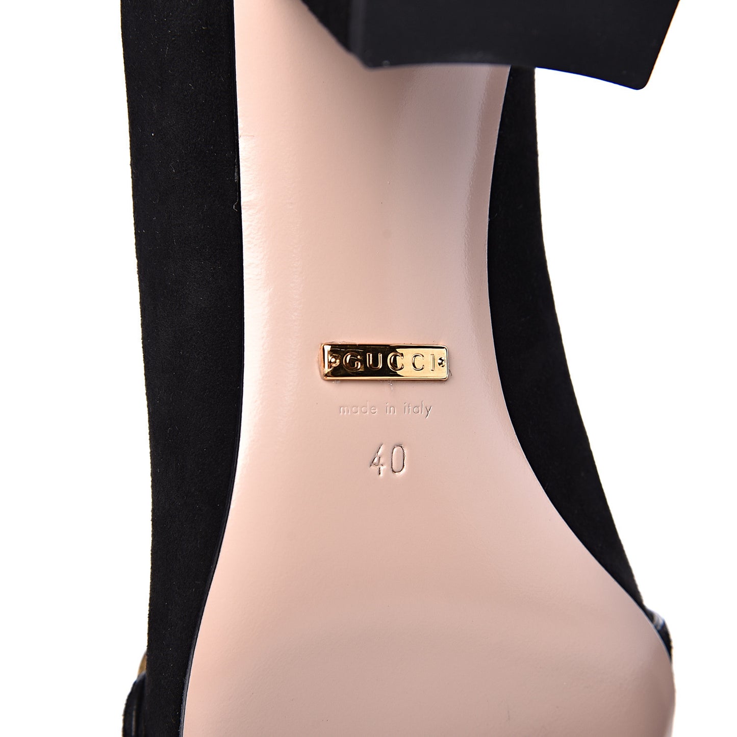 Kid Scamosciato GG Marmont Fringe 50mm Loafer Pumps 40 Black