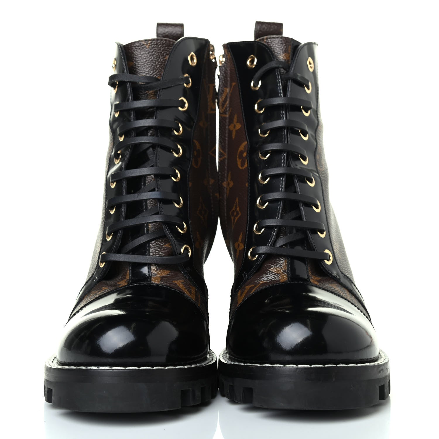 Louis Vuitton Patent Calfskin Monogram Star Trail Ankle Boots 41 Black 2 of 4