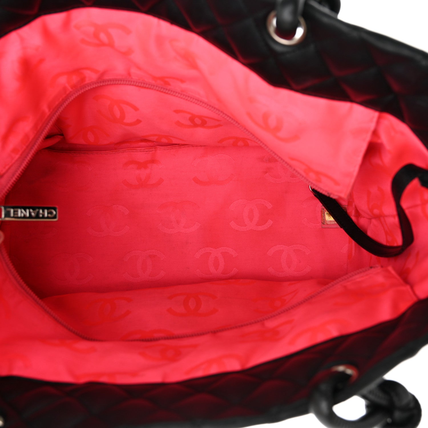 Chanel Calfskin Quilted Large Cambon Tote Black White 5 of 13