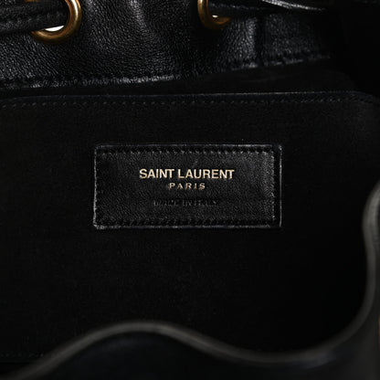 Saint Laurent Calfskin Small Emmanuelle Fringe Bucket Bag Black 8 of 10