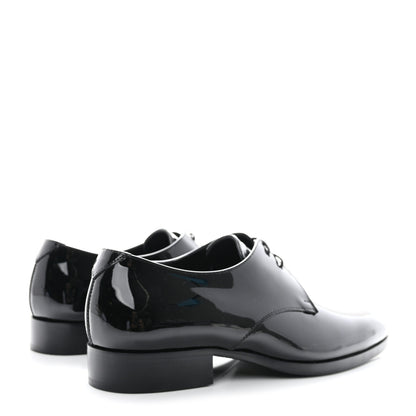 Saint Laurent Patent Baltimora Lace Up Derby Shoes 38 Black 4 of 8