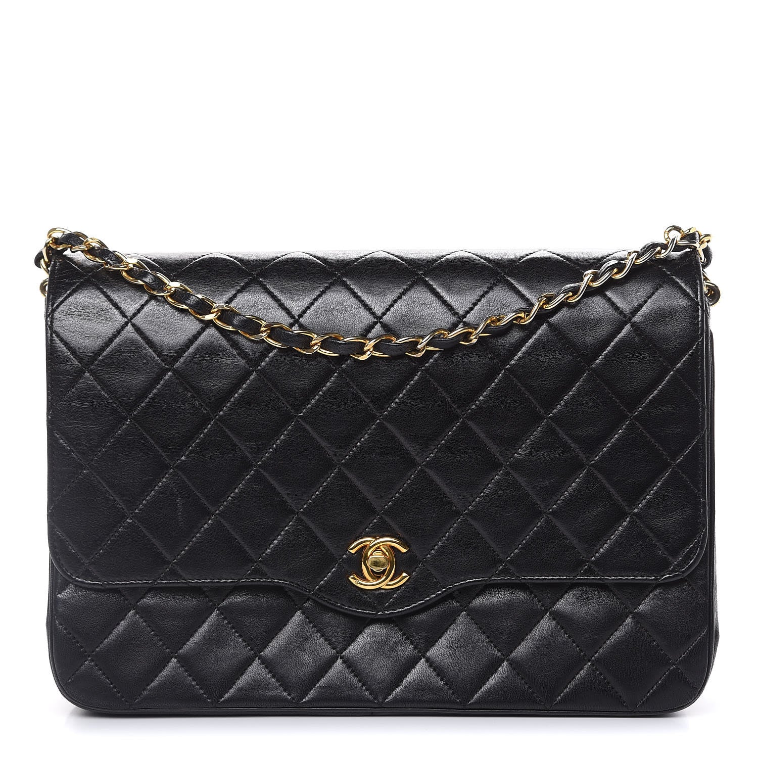 Chanel Lambskin Quilted Medium Single Flap Black 1 of 18