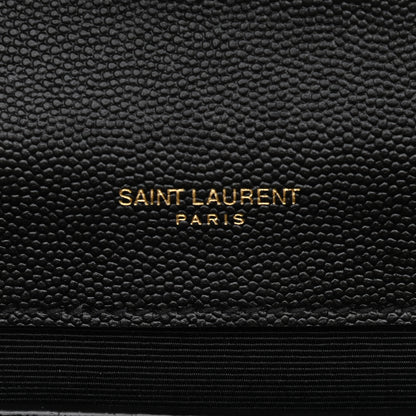 Saint Laurent Grain De Poudre Textured Mixed Matelasse Triquilt Medium Monogram Satchel Black 6 of 11