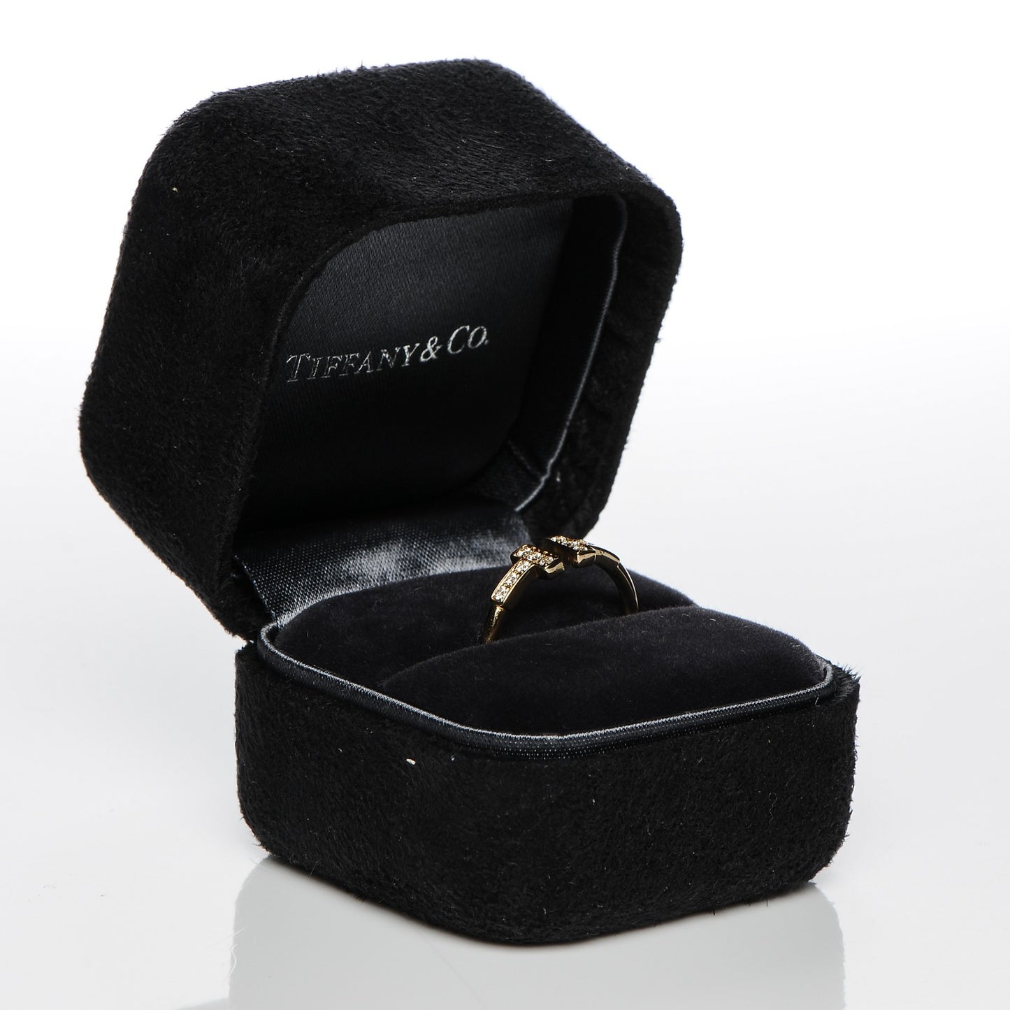 18K Yellow Gold Diamond T Wire Ring 52 6