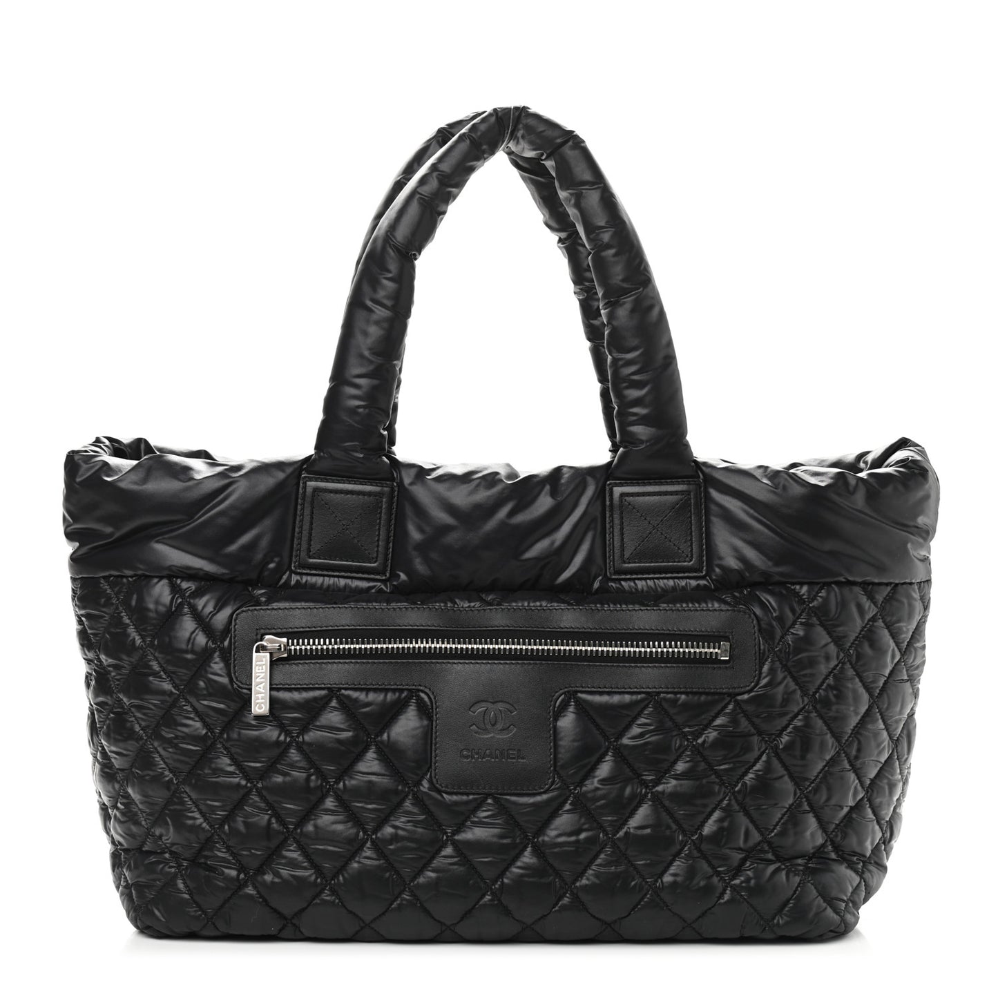 Nylon Quilted Large Coco Cocoon Tote Black