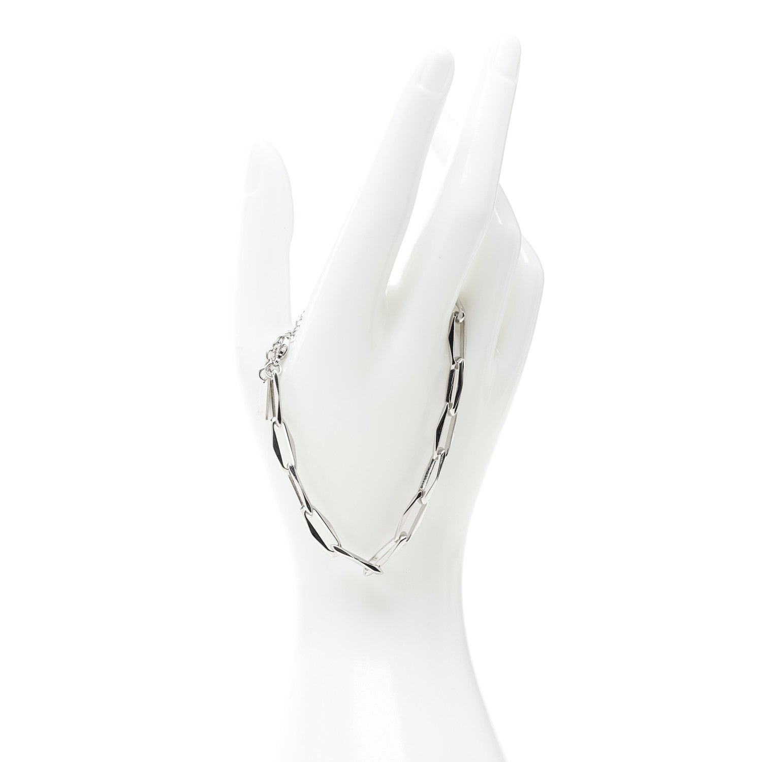 Saint Laurent Metal Rectangle Chain Bracelet M Oxidized Silver 2 of 4
