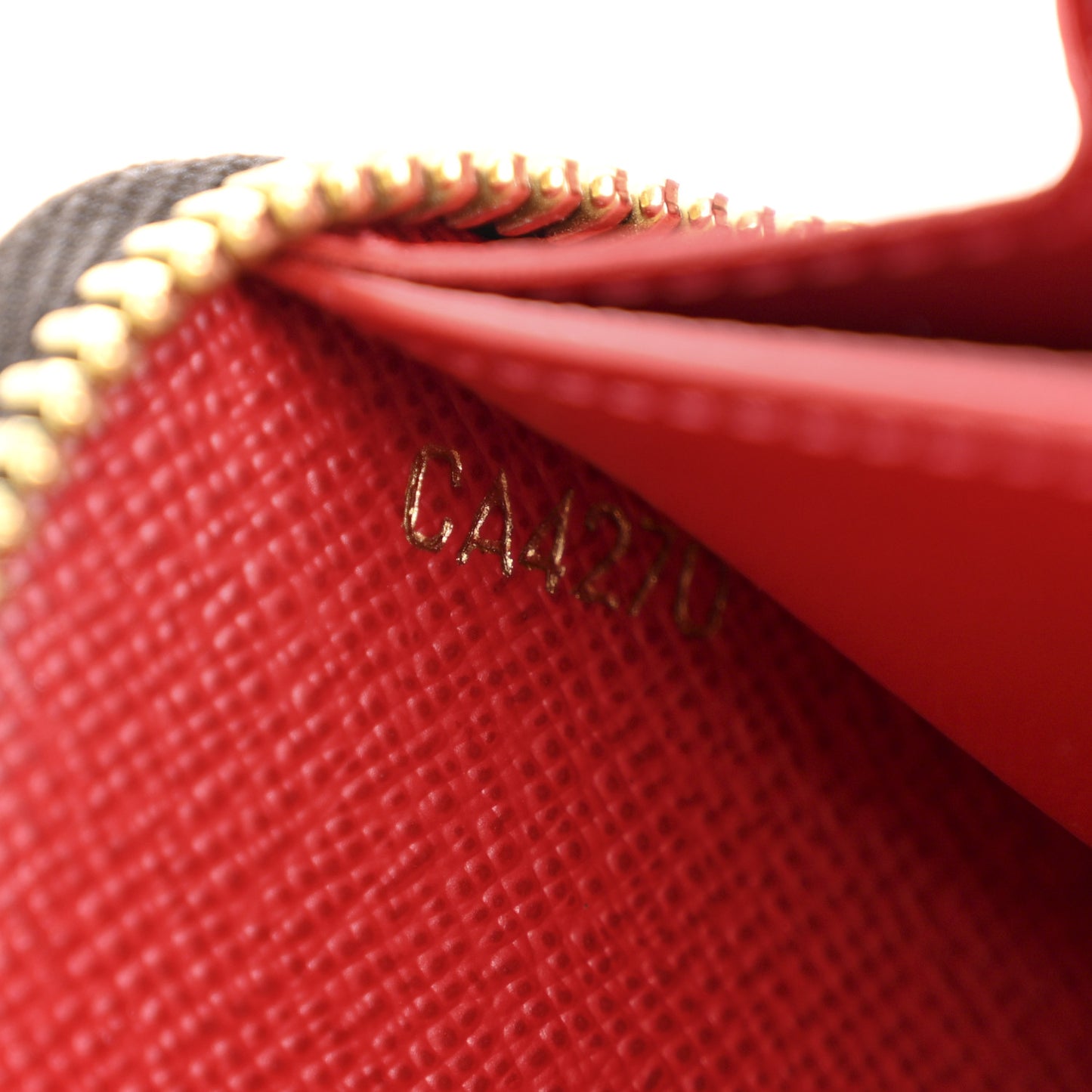 Damier Ebene Clemence Wallet Cherry
