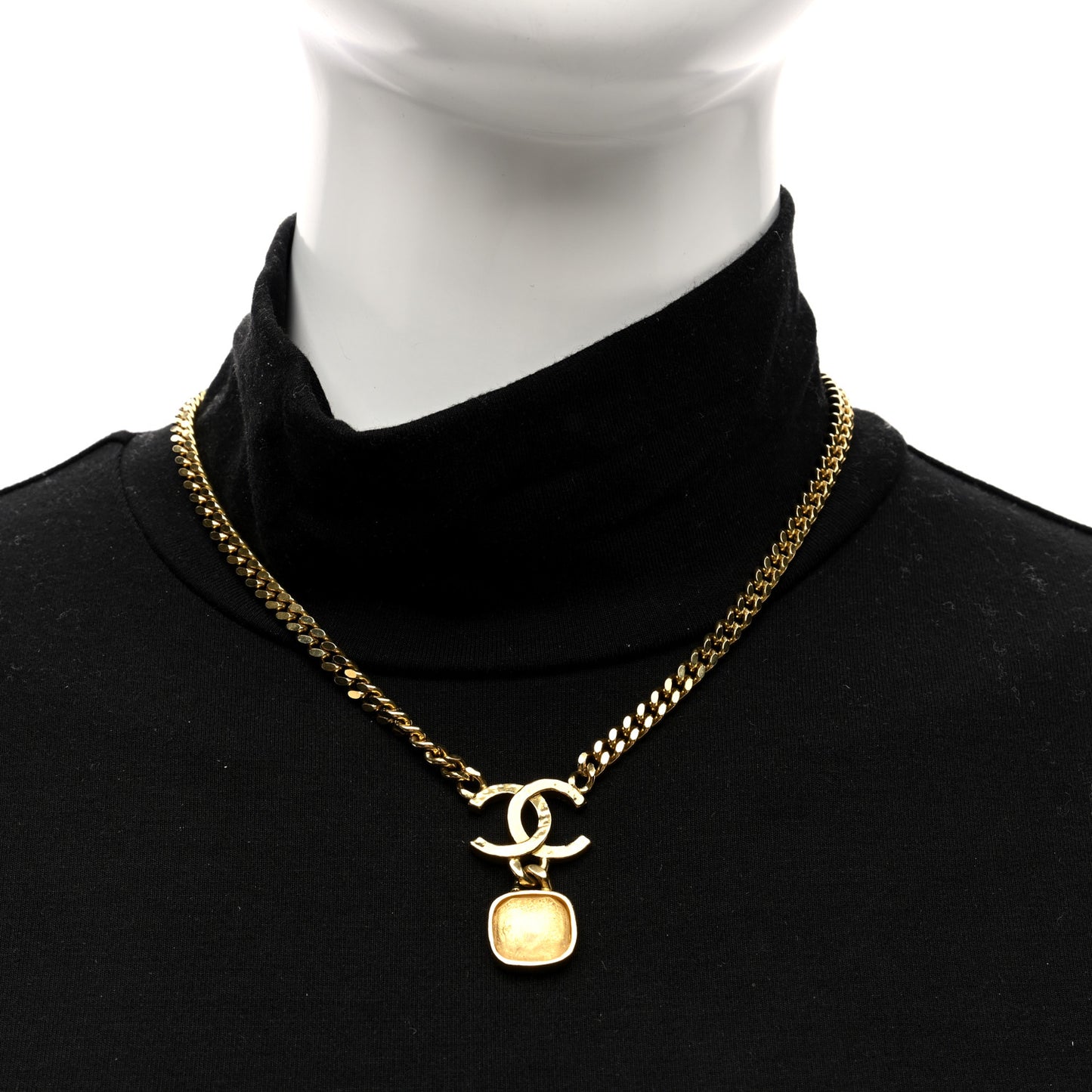 Metal Natural Stones CC Necklace Gold