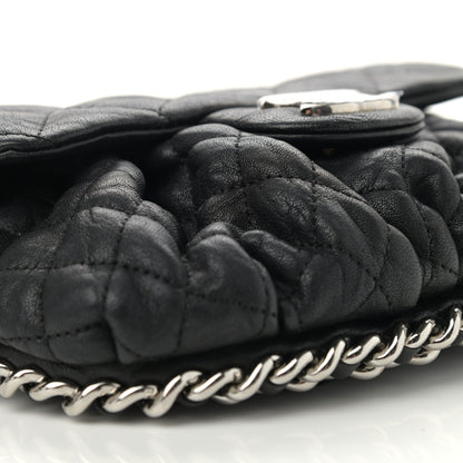 Chanel Washed Lambskin Quilted Mini Chain Around Messenger Black 9 of 10