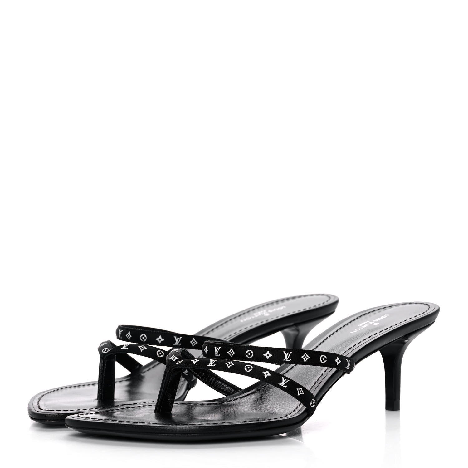 Louis Vuitton Satin Calfskin Citizen Thong Sandal 37 Black 3 of 9