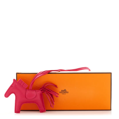 Hermes Milo Lambskin Grigri Rodeo Horse Bag Charm PM Rose Mexico 5 of 5