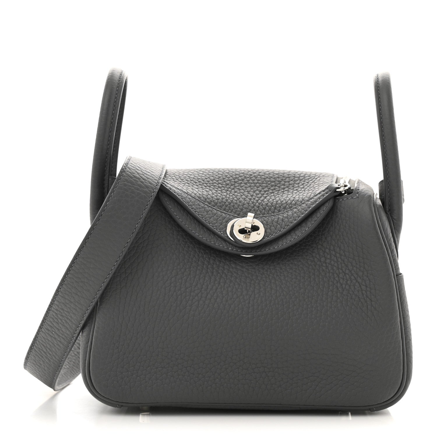 Hermes Taurillon Clemence Mini Lindy 20 Etain 1 of 11