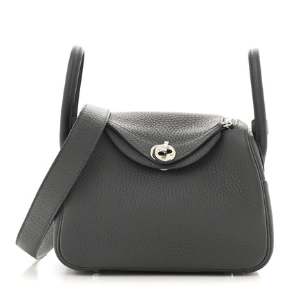 Hermes Taurillon Clemence Mini Lindy 20 Etain 1 of 11