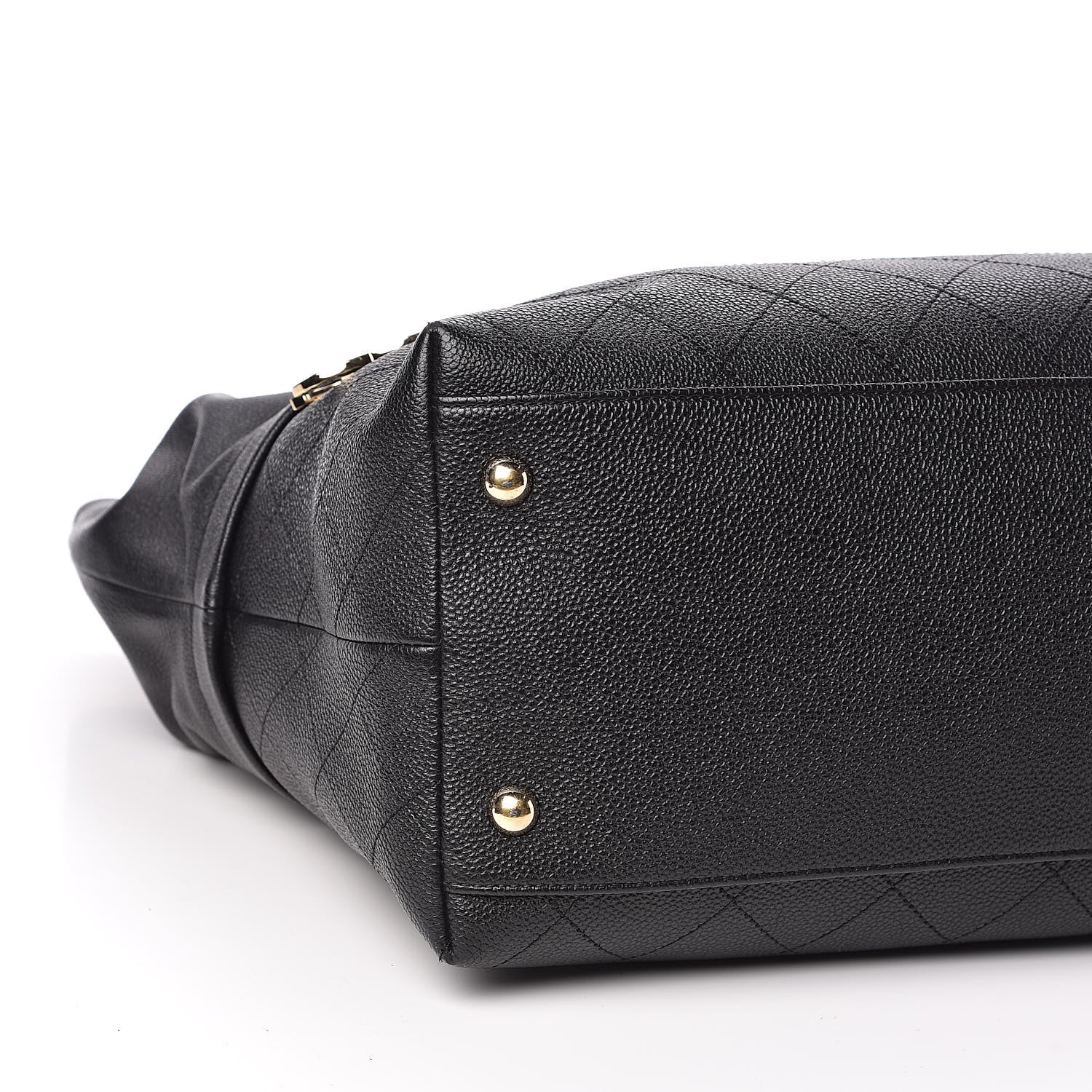 Chanel Crumpled Grained Calfskin Zip and Carry Shopping Tote Black 8 of 14