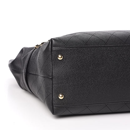 Chanel Crumpled Grained Calfskin Zip and Carry Shopping Tote Black 8 of 14