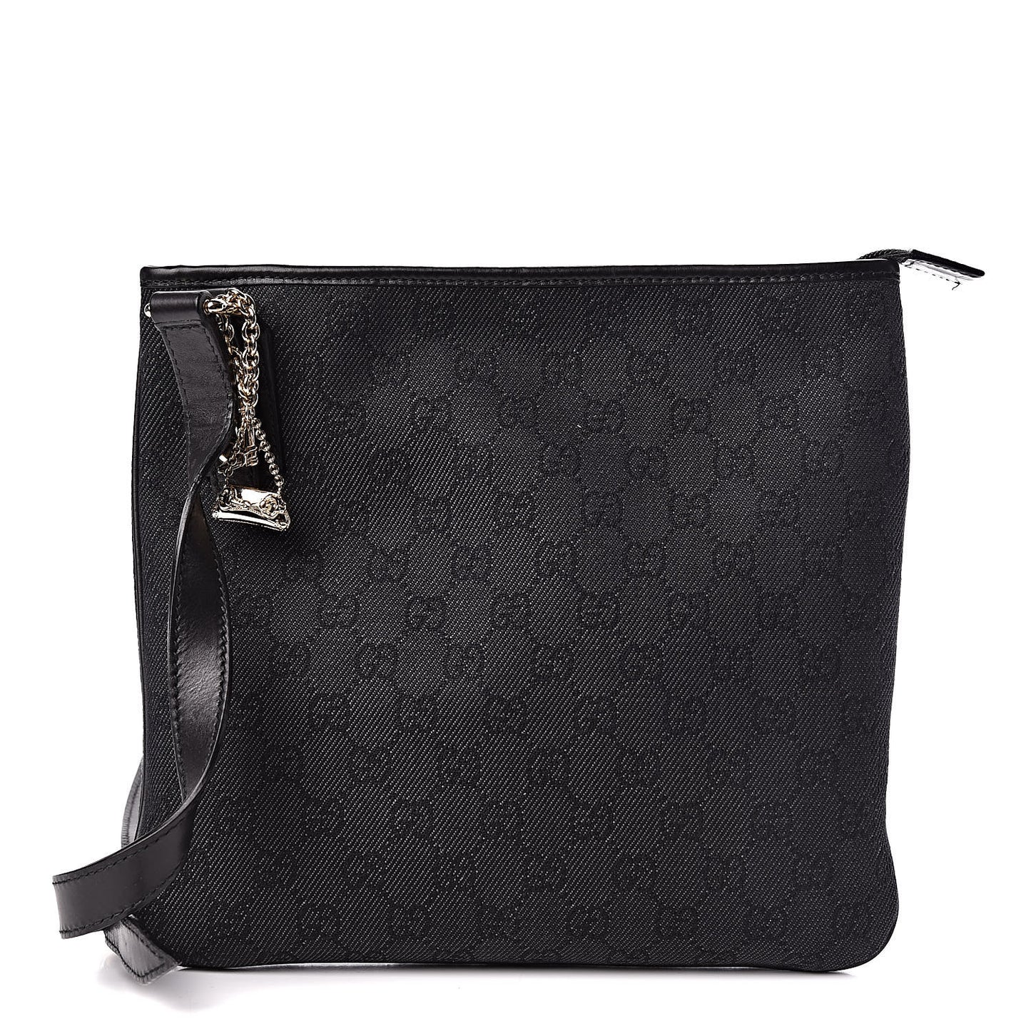 Monogram Flat Messenger Bag Black