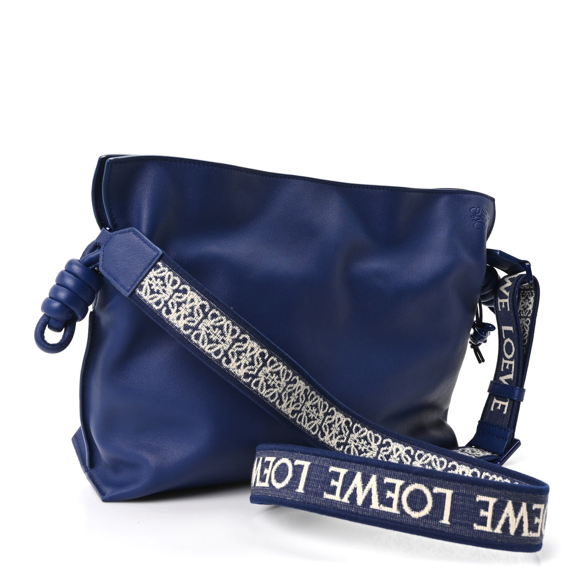 Satin Calfskin Monochrome Flamenco Knot Clutch Deep Purple Glaze