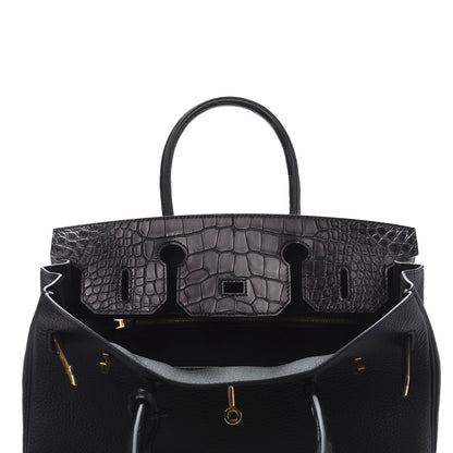Hermes Togo Matte Alligator Birkin Touch 30 Black 16 of 35
